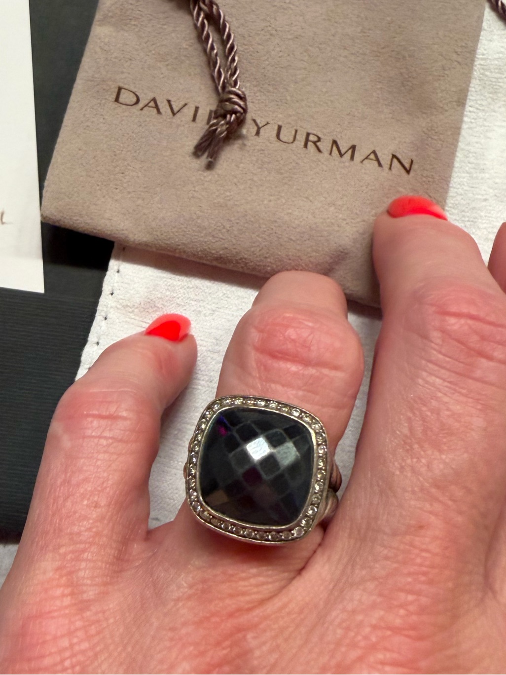 David Yurman Albion Onyx And Diamond Ring